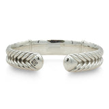 David Yurman Sterling Silver Double Cable Hinged Cuff Bracelet