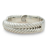 David Yurman Sterling Silver Double Cable Hinged Cuff Bracelet