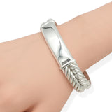 David Yurman Sterling Silver Double Cable Hinged Cuff Bracelet