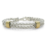 David Yurman Sterling Silver 18K Yellow Gold Multi-Strand Chain Bracelet