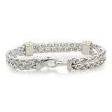 David Yurman Sterling Silver 18K Yellow Gold Multi-Strand Chain Bracelet