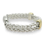 David Yurman Sterling Silver 18K Yellow Gold Multi-Strand Chain Bracelet