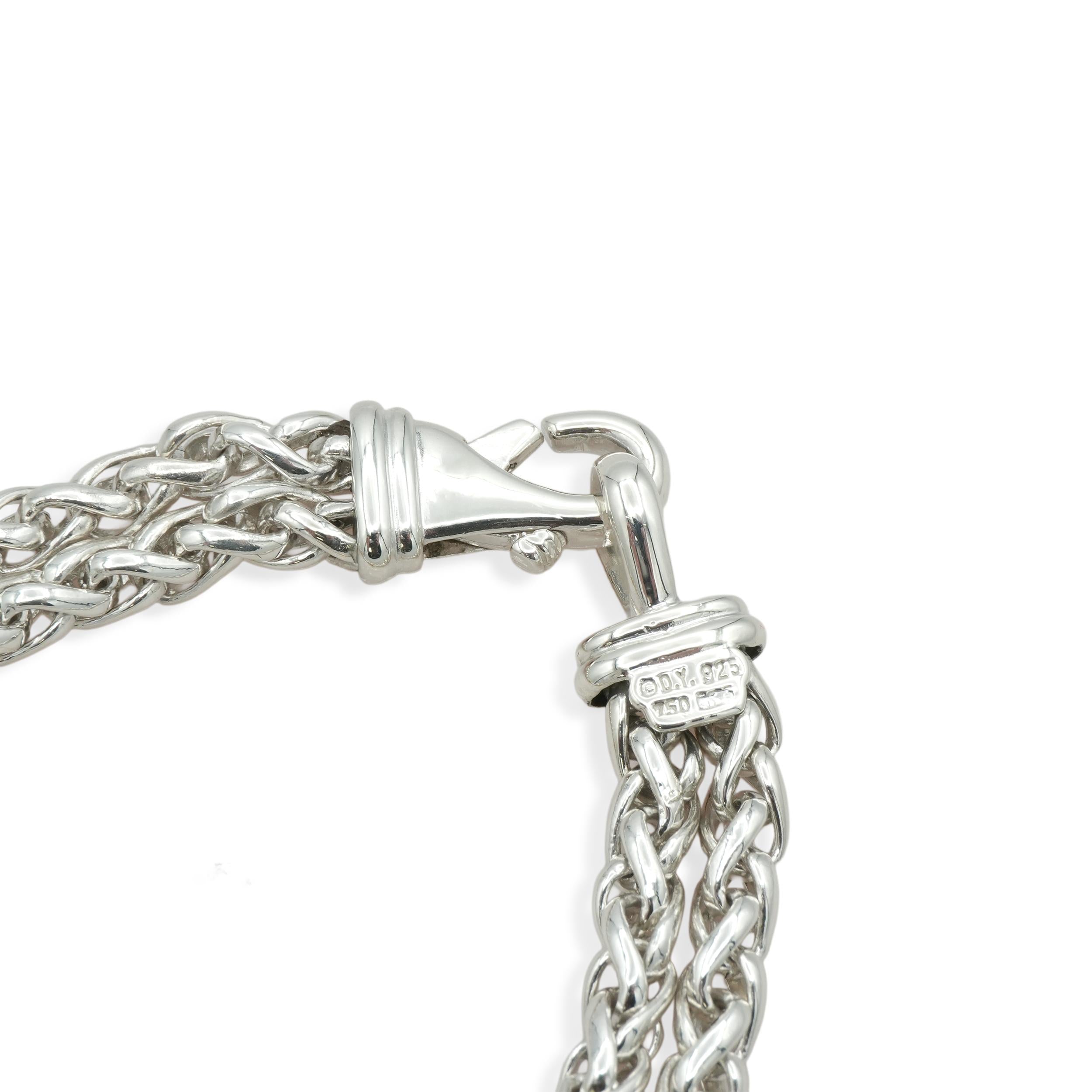 David Yurman Sterling Silver 18K Yellow Gold Multi-Strand Chain Bracelet