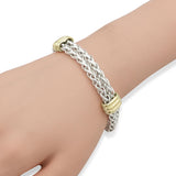 David Yurman Sterling Silver 18K Yellow Gold Multi-Strand Chain Bracelet