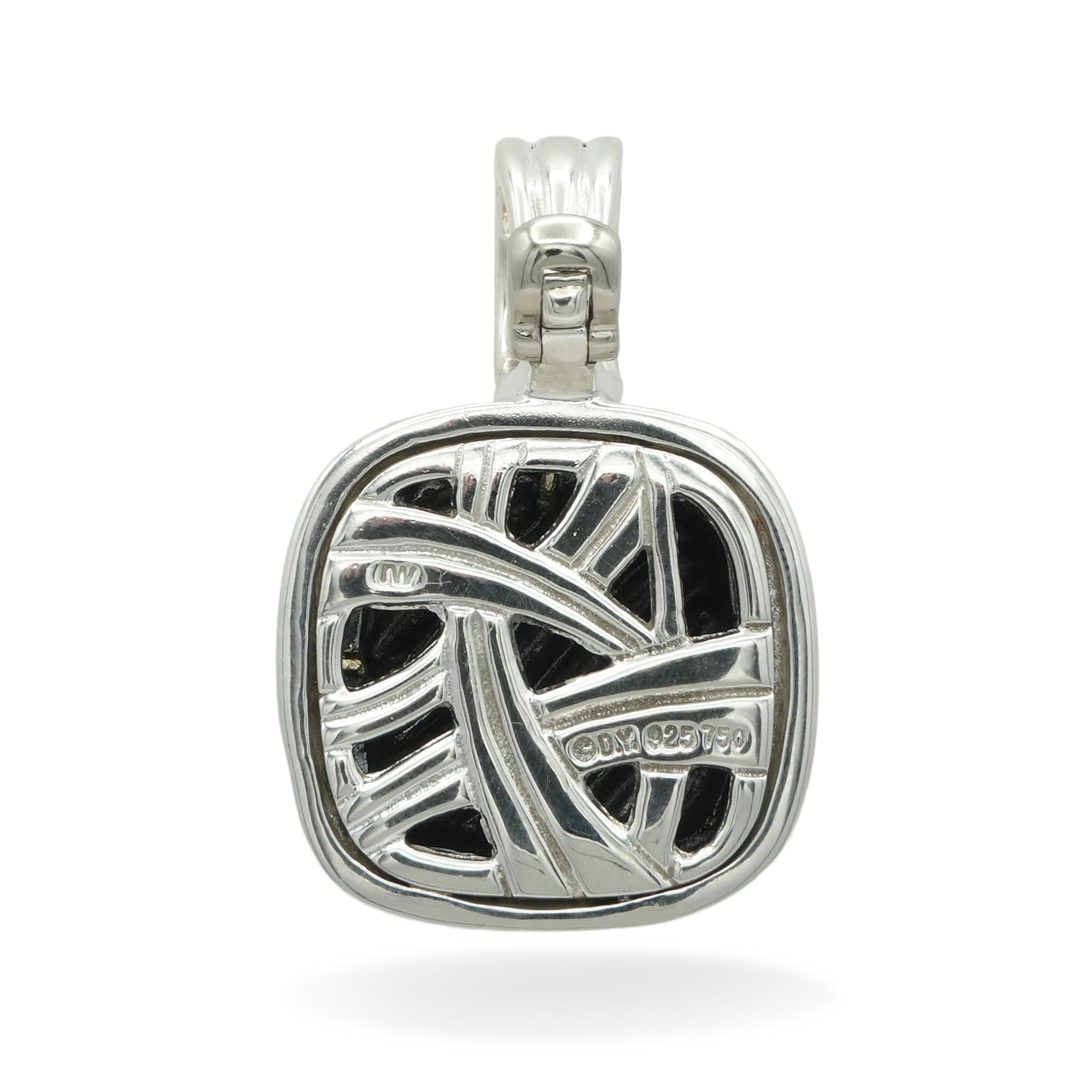 David Yurman Sterling Silver 18K Yellow Gold Cable Enhancer Pendant