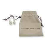 David Yurman Sterling Silver 14K Yellow Gold Cable Earrings