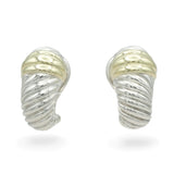 David Yurman Sterling Silver 14K Yellow Gold Cable Earrings