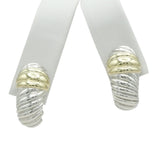 David Yurman Sterling Silver 14K Yellow Gold Cable Earrings