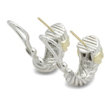 David Yurman Sterling Silver 14K Yellow Gold Cable Earrings