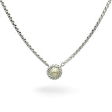 David Yurman Sterling Silver & 14k Yellow Gold Box Chain with Cookie Pendant