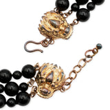Vintage Branch Coral and Black Onyx Multi-Strand Necklace