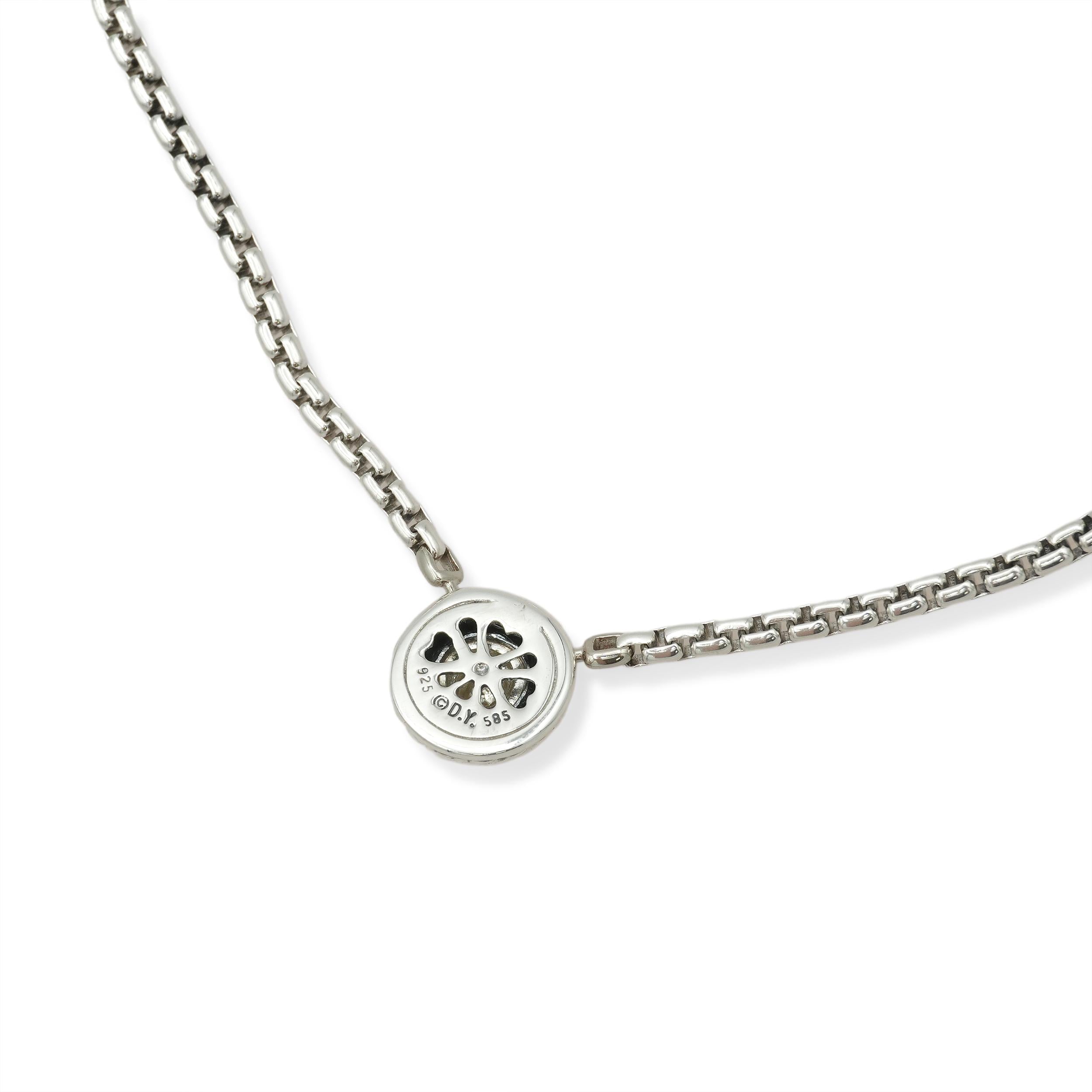 David Yurman Sterling Silver & 14k Yellow Gold Box Chain with Cookie Pendant