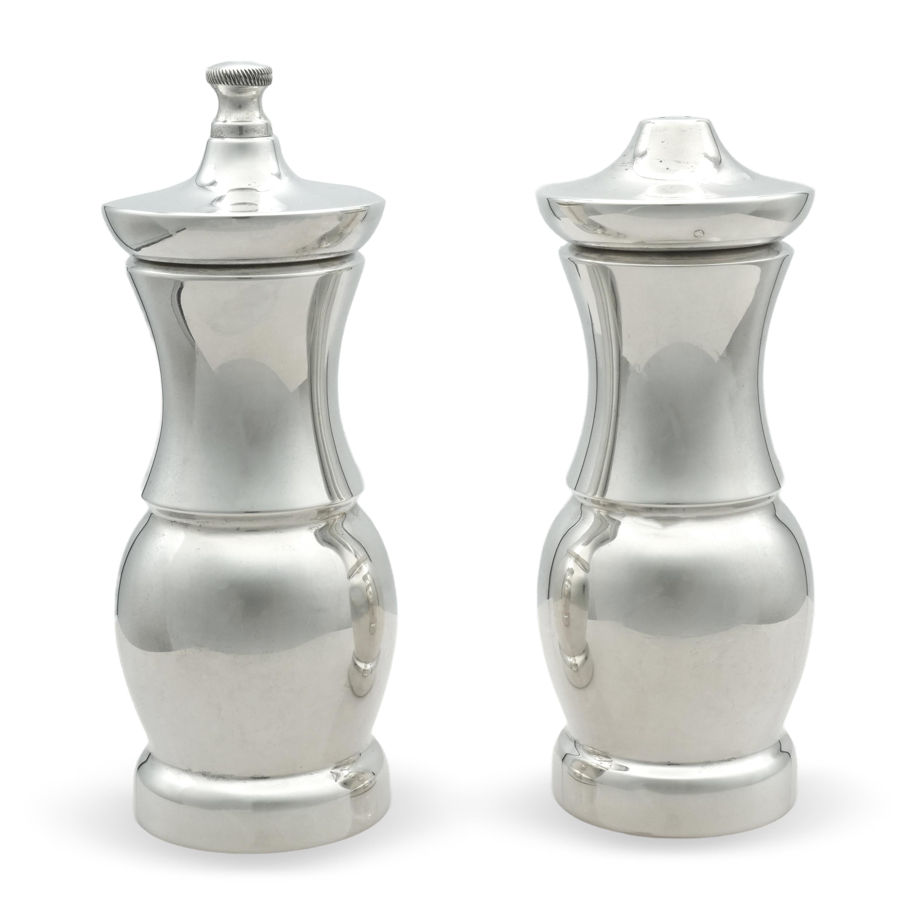 Tiffany & Co. Sterling Silver Borel Salt Shaker & Pepper Grinder Set