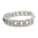 David Yurman Sterling Silver & Lapis Lazuli Curb Link Bracelet