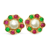 Vintage Chanel Paris Gripoix Faux Pearl Gold-Tone Earrings