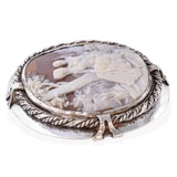 Antique Silver "Venus with Cupid and Other Sons" Cameo Brooch
