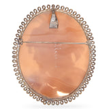 Antique Sterling Silver Achilles Signed Cameo Brooch Pendant