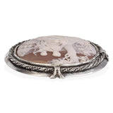 Antique Silver "Venus with Cupid and Other Sons" Cameo Brooch