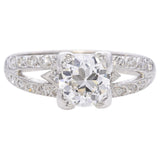Vintage Platinum 1.01ct Brilliant Cut Diamond Engagement Ring