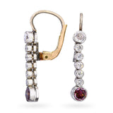 Vintage Platinum and Yellow Gold 0.82tcw Diamond and Colored Diamond Earrings