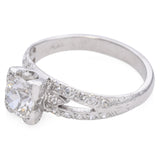 Vintage Platinum 1.01ct Brilliant Cut Diamond Engagement Ring