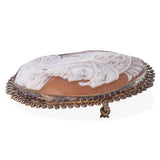 Antique Sterling Silver Achilles Signed Cameo Brooch Pendant