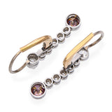 Vintage Platinum and Yellow Gold 0.82tcw Diamond and Colored Diamond Earrings