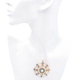 Vintage 14k Yellow Gold Moonstone Sapphire and Pearl Brooch Pendant