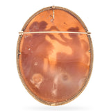 Antique Yellow Gold Aphrodite Playing with her Two Sons Cameo Brooch Pendant