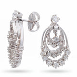 Vintage 14k White Gold 1.08tcw Diamond Articulated Teardrop Earrings
