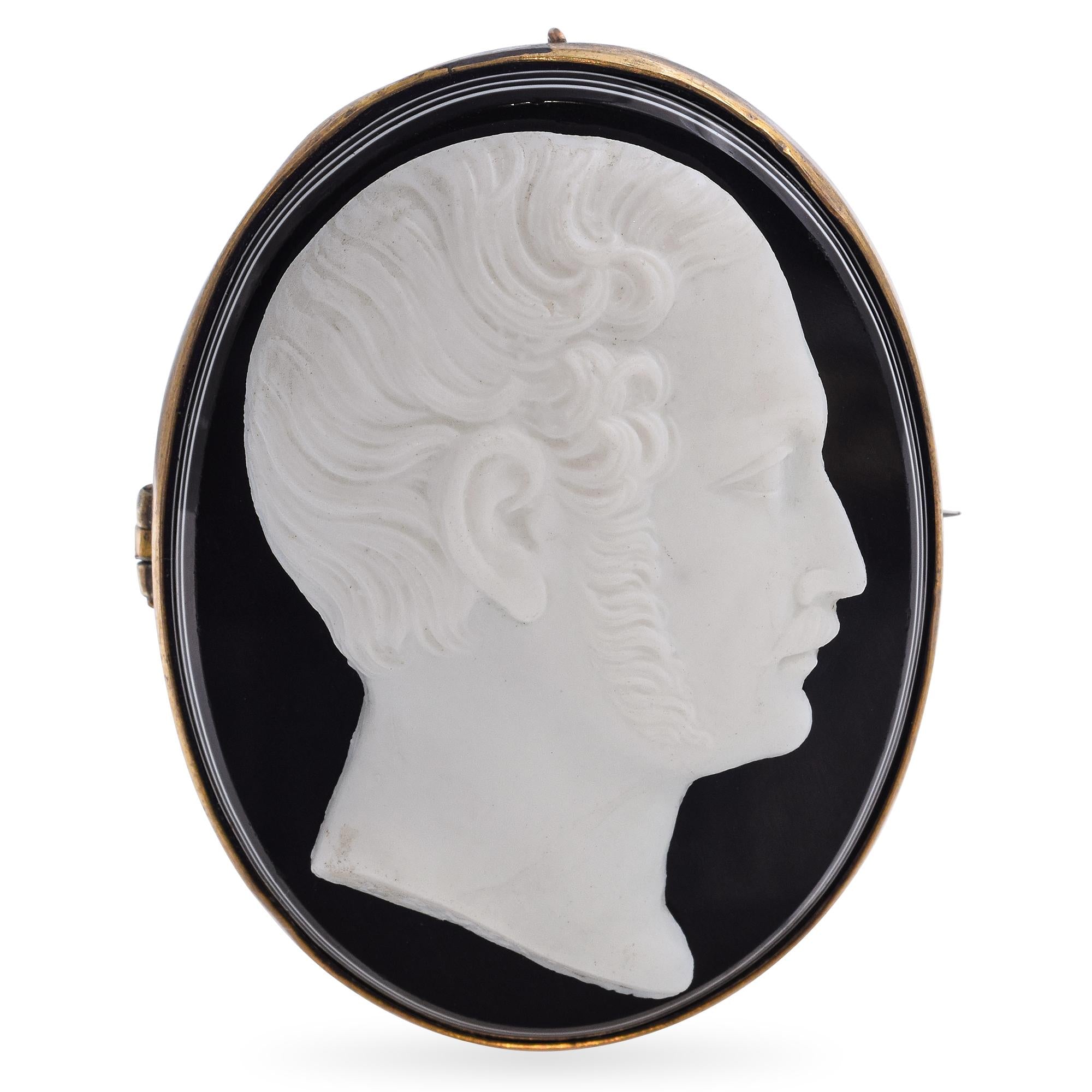 Vintage "Prince Albert" Hardstone Cameo Brooch