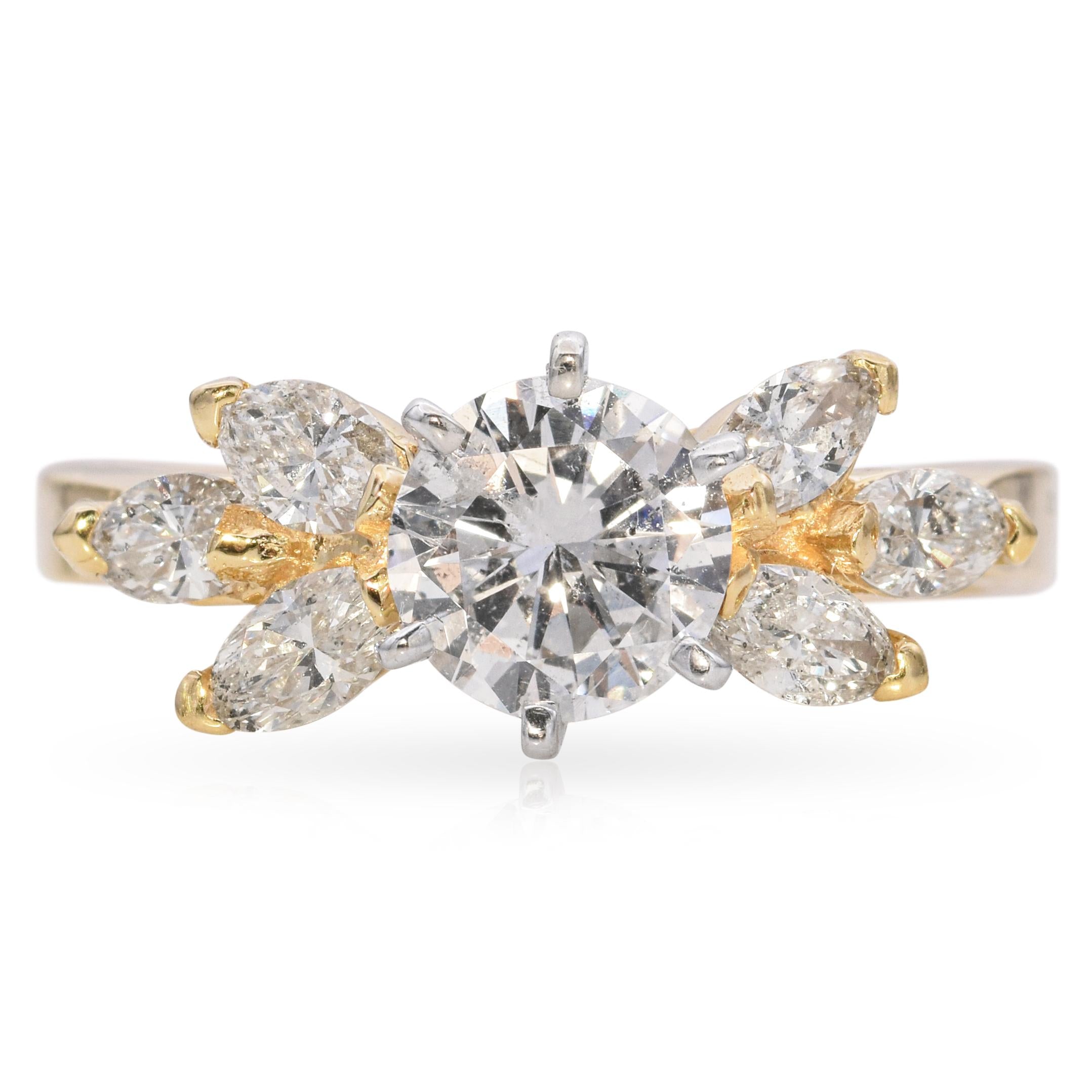 Estate 14k Yellow Gold Diamond Cluster Ring – Blue Ribbon Rarities