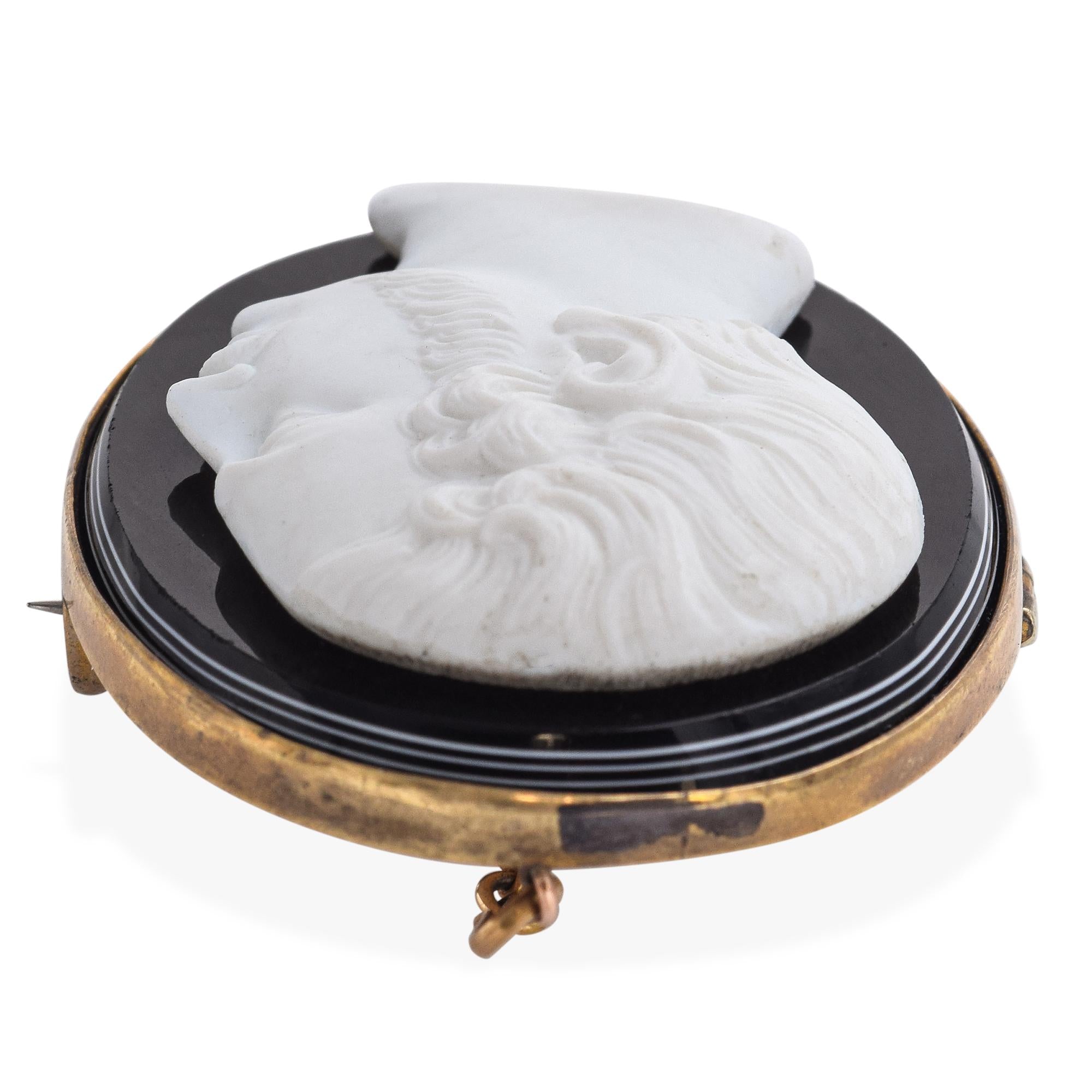Vintage "Prince Albert" Hardstone Cameo Brooch