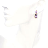 14k Yellow Gold 4.7tcw Amethyst Drop Earrings
