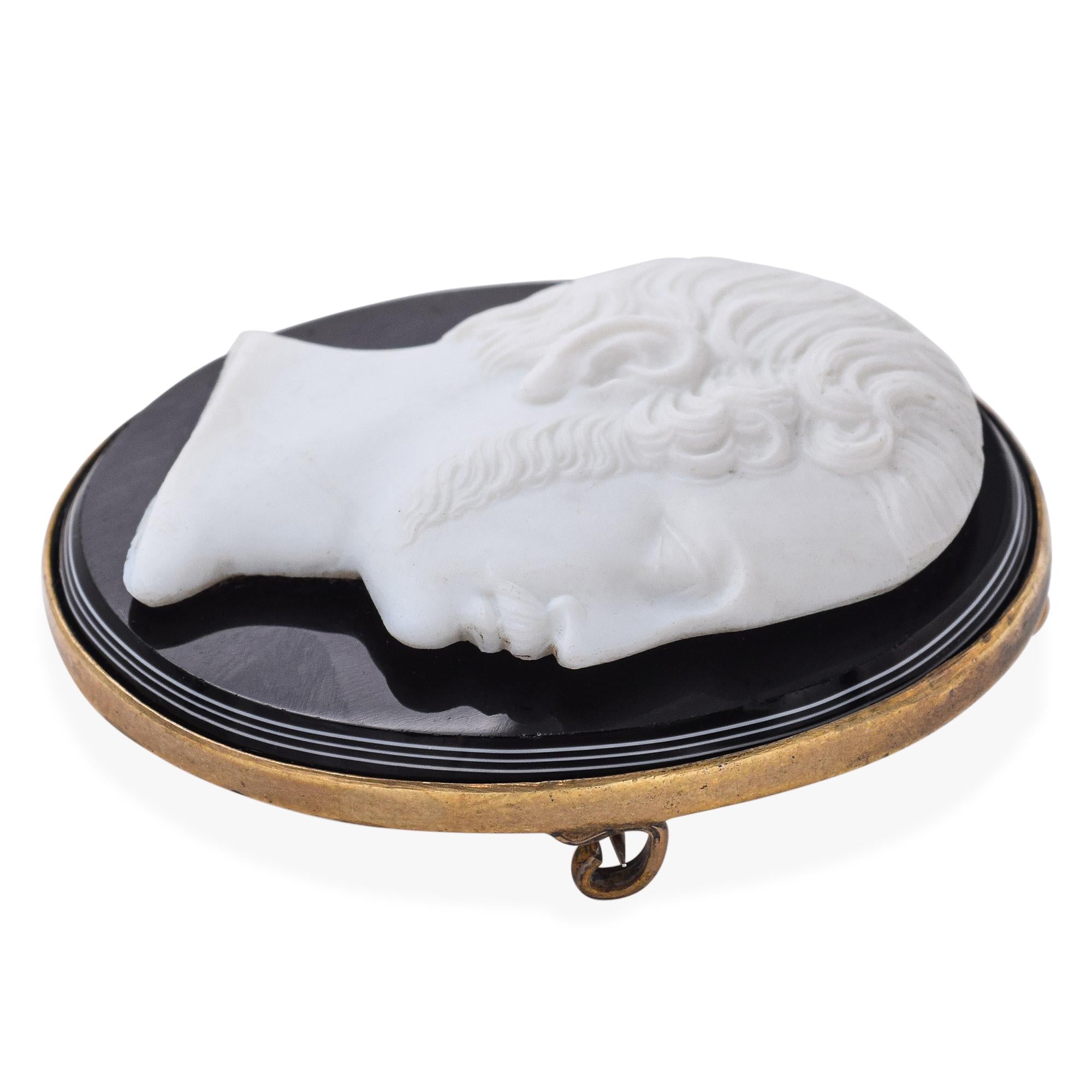 Vintage "Prince Albert" Hardstone Cameo Brooch
