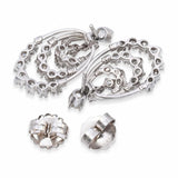 Vintage 14k White Gold 1.08tcw Diamond Articulated Teardrop Earrings