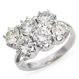 Vintage White Gold 2.9 tcw Diamond Cluster Ring
