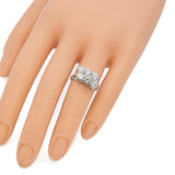 Vintage White Gold 2.9 tcw Diamond Cluster Ring