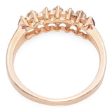 Vintage 14k Yellow Gold Ruby and Diamond Band Ring