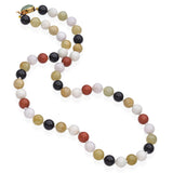 Vintage 14k Yellow Gold Jade Bead Strand Necklace