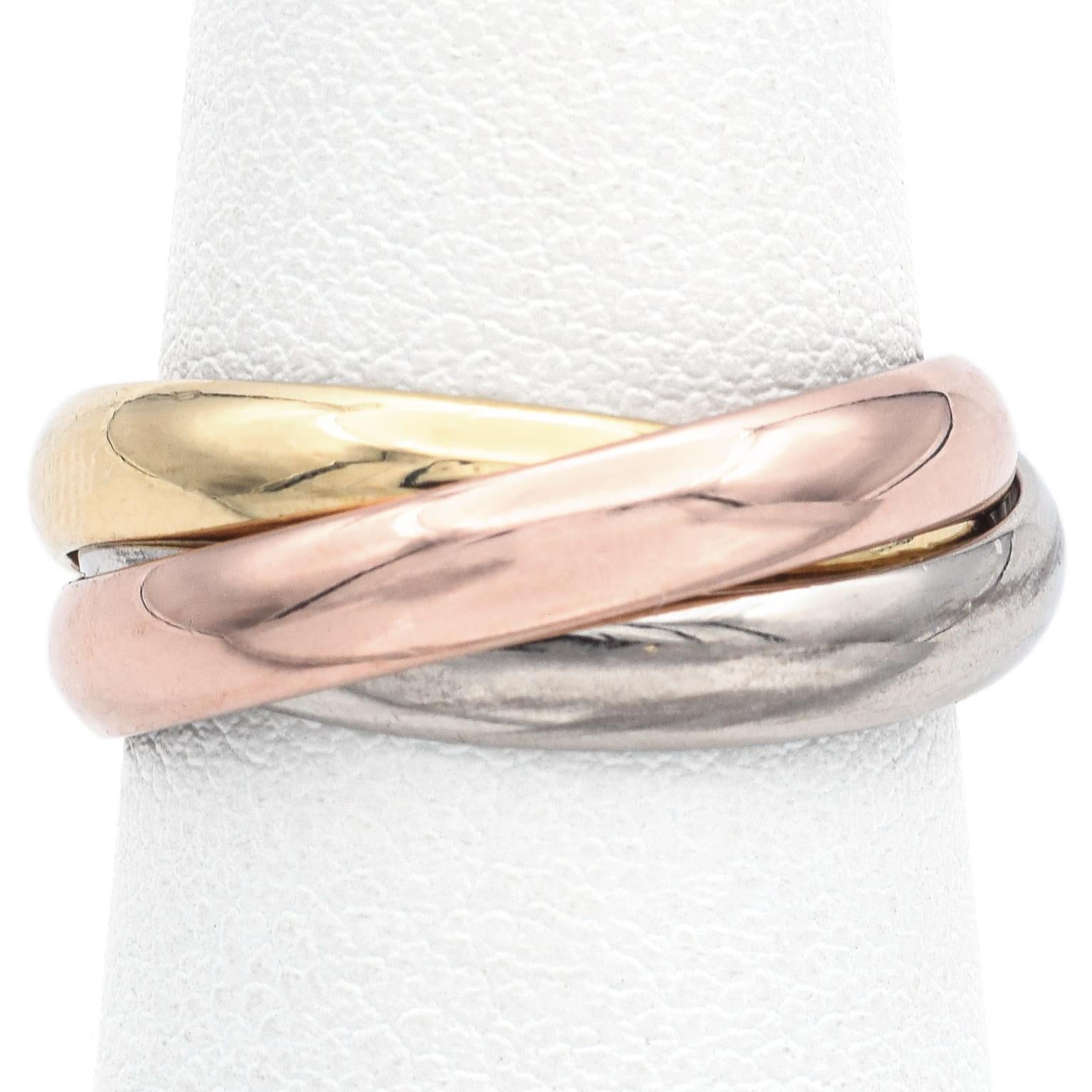 Les Must de Cartier Trinity 18k Tri-Color Gold Band Ring