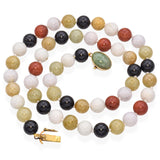 Vintage 14k Yellow Gold Jade Bead Strand Necklace