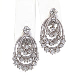 Vintage 14k White Gold 1.08tcw Diamond Articulated Teardrop Earrings