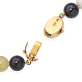 Vintage 14k Yellow Gold Jade Bead Strand Necklace