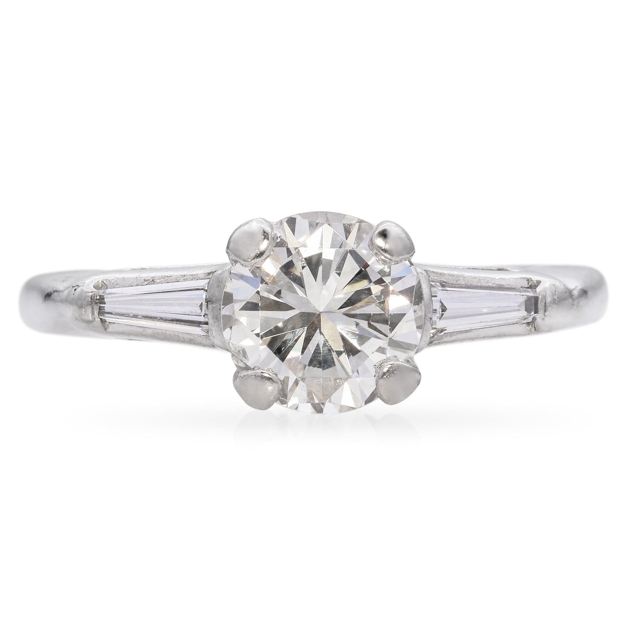 Vintage Platinum 0.8ct Brilliant Cut Diamond Engagement Ring – Blue ...