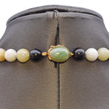 Vintage 14k Yellow Gold Jade Bead Strand Necklace
