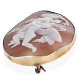 Antique Sterling Silver Psyche and Eros Cameo Brooch