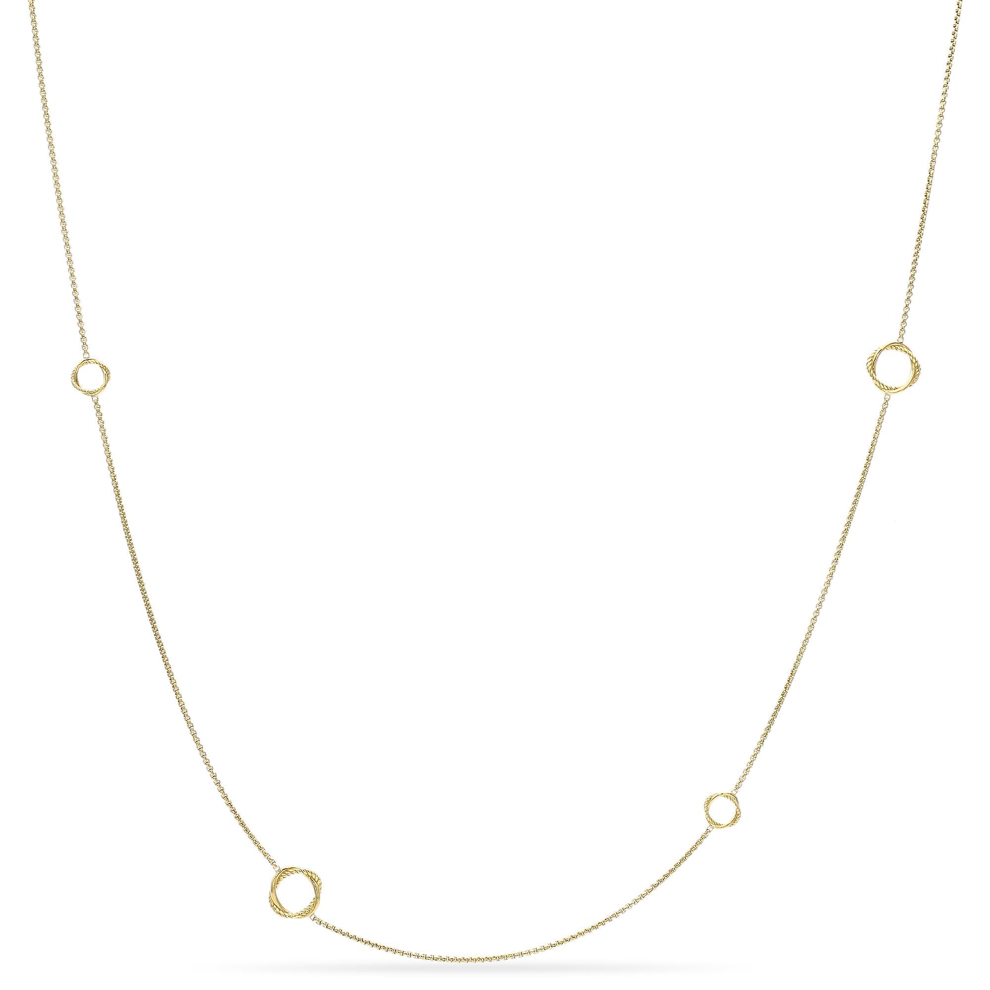 David Yurman 18K Yellow Gold Infinity Station Necklace