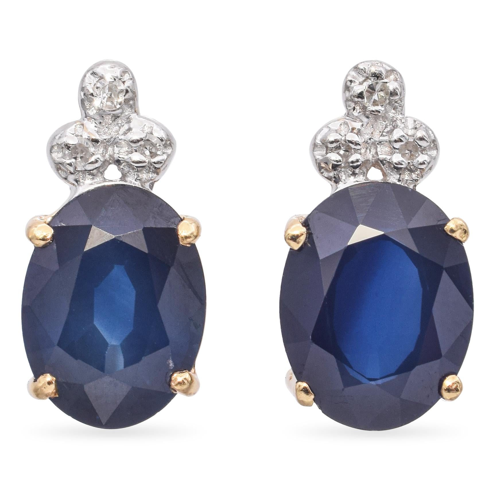 14k Yellow Gold 3.07tcw Sapphire and Diamond Drop Earrings