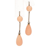 Vintage Yellow and White Gold Angel Skin Coral Earring and Ring Set